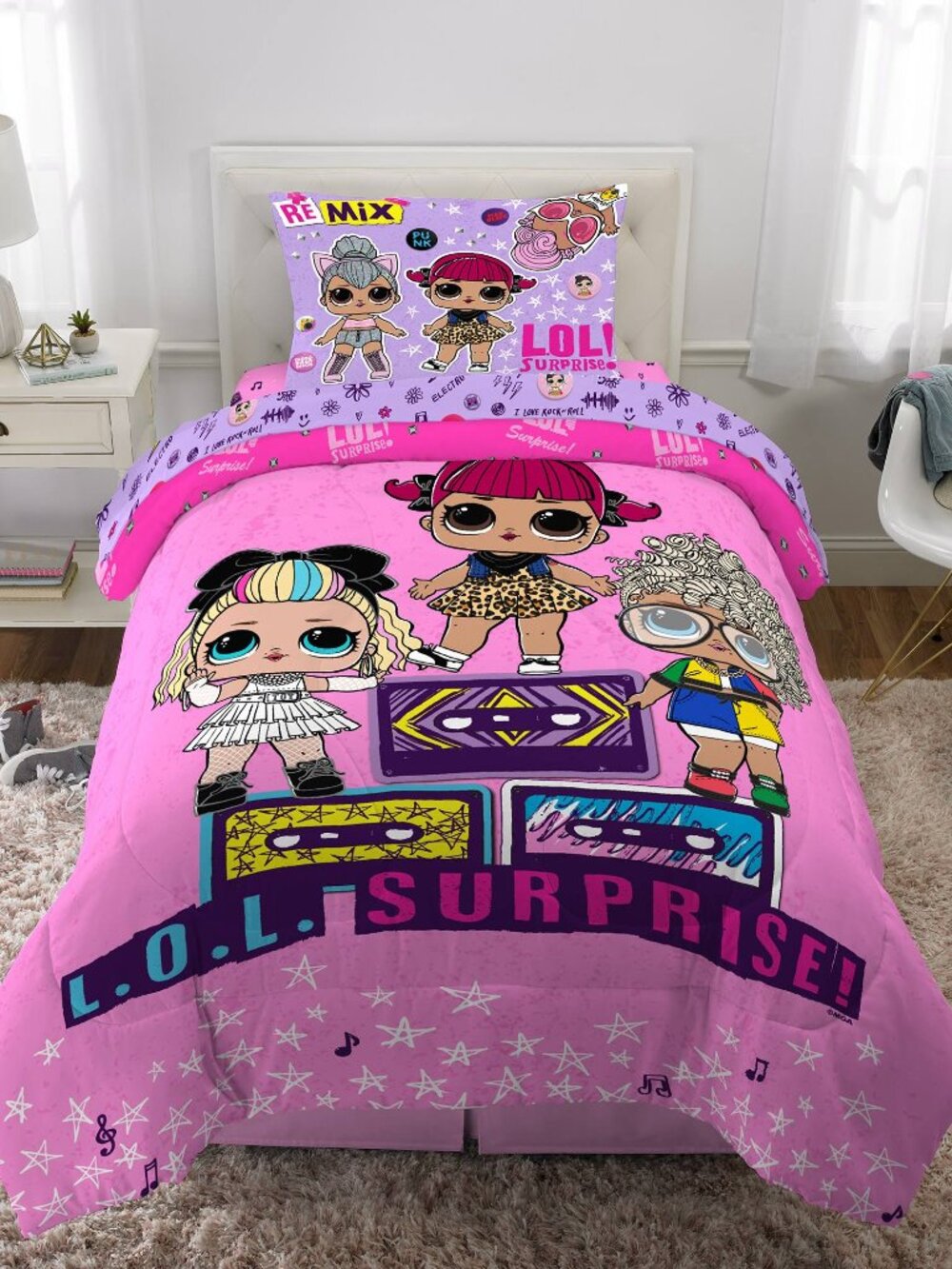 L.O.L. SURPRISE! REMIX REVERSIBLE COMFORTER SET